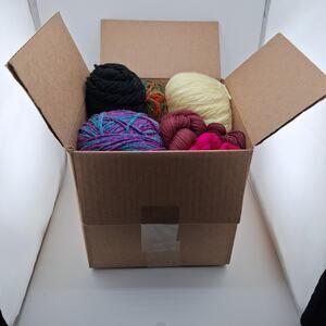 2 lb Yarn Mystery Box Mixed Lot Assorted Colors, Sizes & Fiber Content